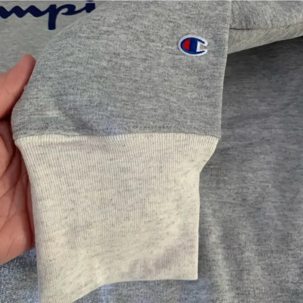 Champion Oxford Fleece pullover sweatshirt grey plus size 4X logo classic - Picture 12 of 13
